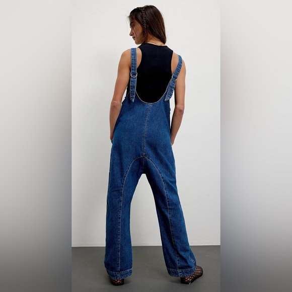 We The Free High Roller Jumpsuit Baggy Denim Overalls - Picture 2 of 8